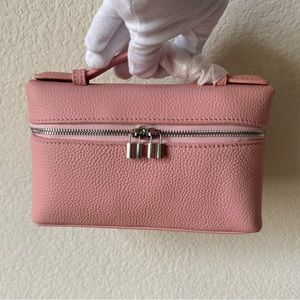 *READ Pink 3Q Pebble Leather L19 Extra Pocket Pouch Bag w/ Crossbody Strap
